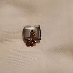 Disney Stainless Steel Charm Link in Silver With 1Pooh Dangle Charm